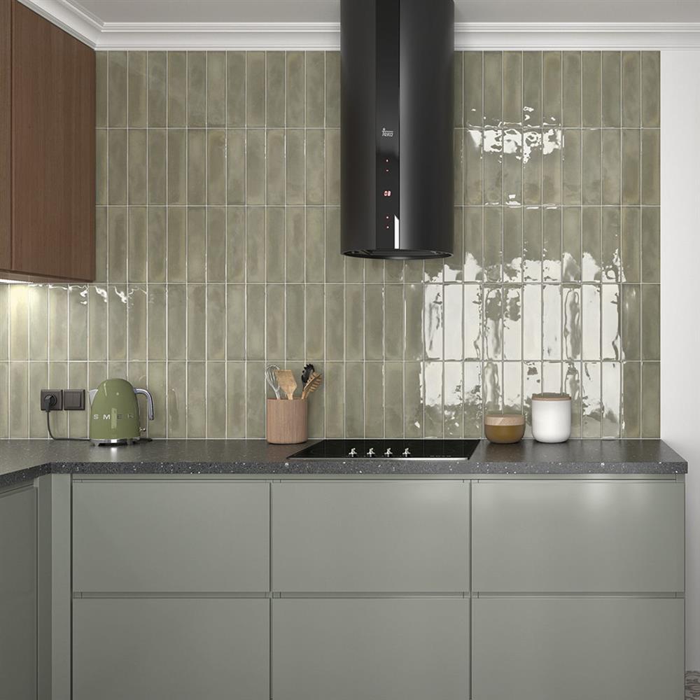 Vertical Marlborough green metro tiles